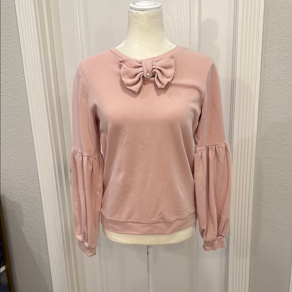 Pink Bow Detail Women's Sweatshirt